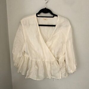 St. Agni wrap linen and silk top - like new! No stains